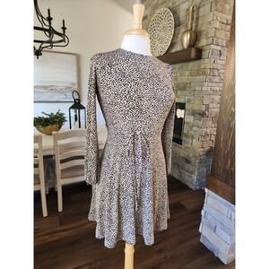 NWT Banana Republic XS Petite Animal Print Long Sleeve Tie Waist Dress